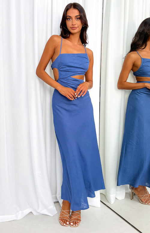 Lene Blue Maxi Dress – Beginning Boutique